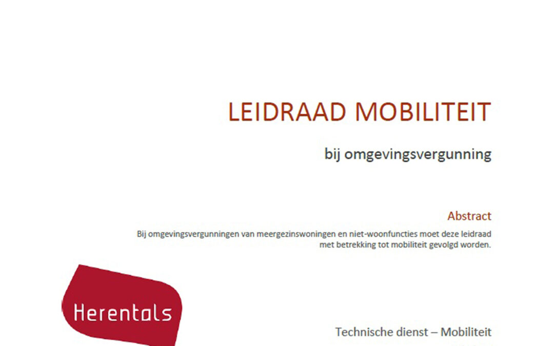 Leidraad Mobiliteit bij omgevingsvergunning – Herentals