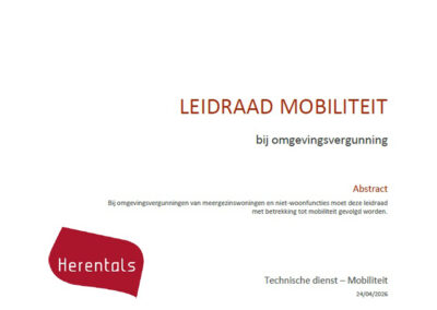Leidraad Mobiliteit bij omgevingsvergunning – Herentals